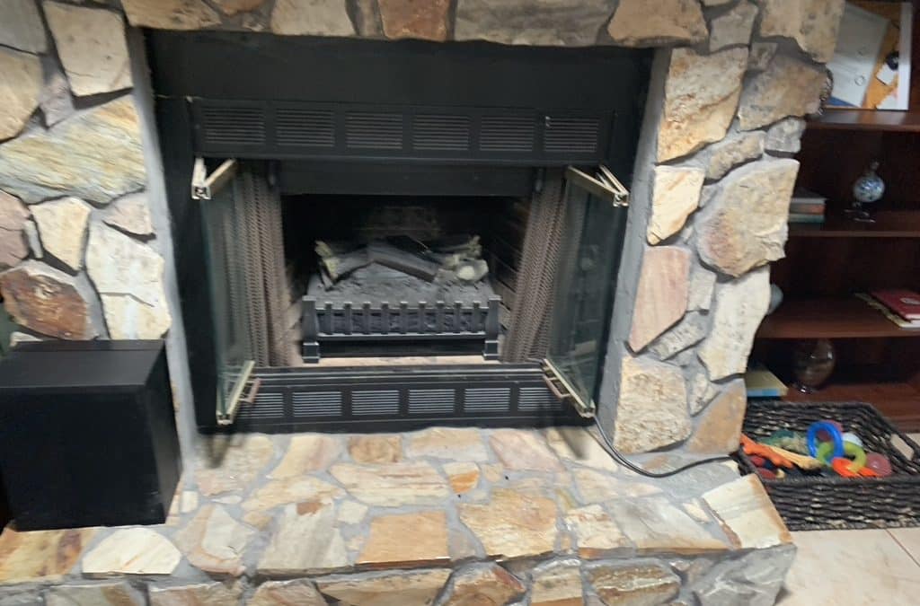 Sulphur LA, stone fireplace